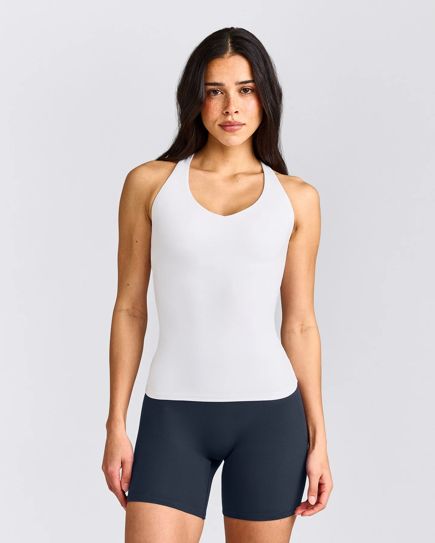 SoftMotion™ Racer Back Vest with Built in Bra Shelf | White