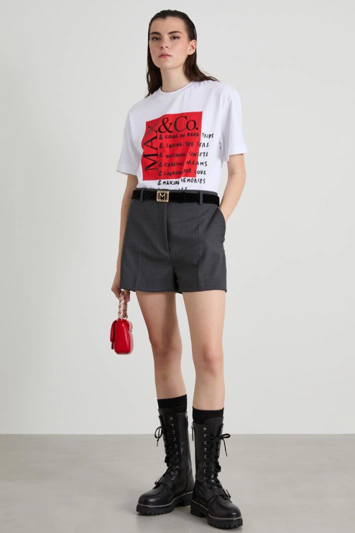 Wool canvas shorts - DARK GREY