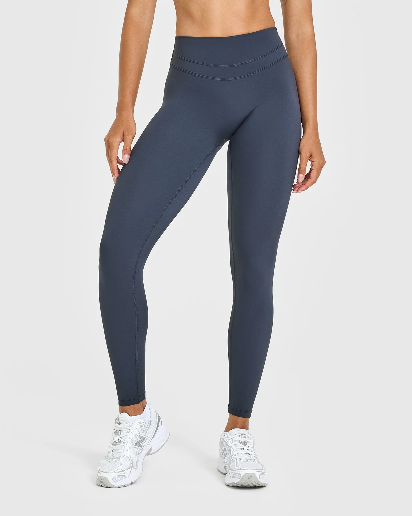 UnifiedMove™ High Waisted Leggings White Logo | True Blue