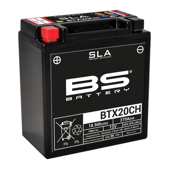Batterie BS Battery SLA YTX20CH-BS/BTX20CH ferme Type Acide Sans entretien/prête à l'emploiRef : 321081 / 1080680