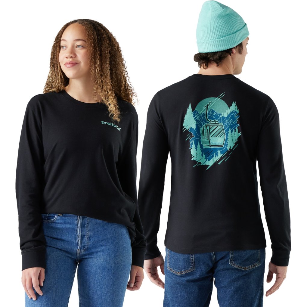 SmartWool Gondola View Graphic Long Sleeve Tee Unisex - 001 black
