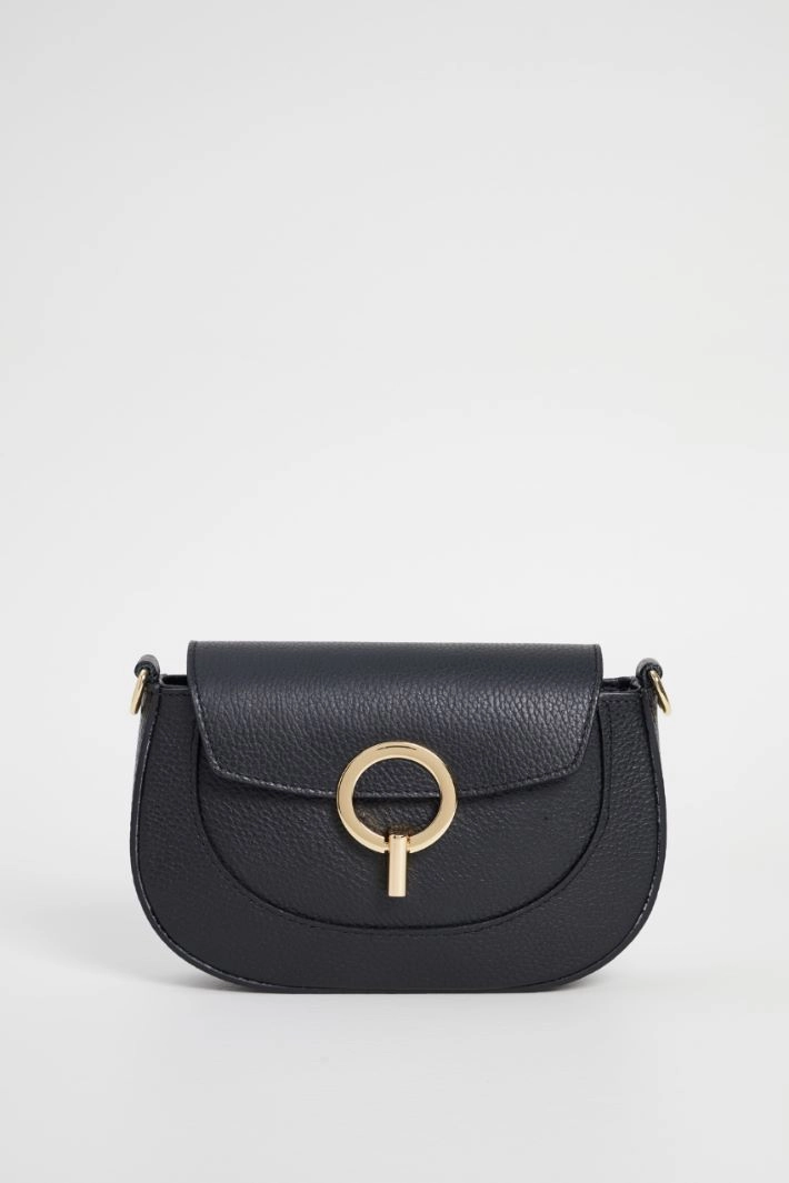 Leather shoulder bag - BLACK