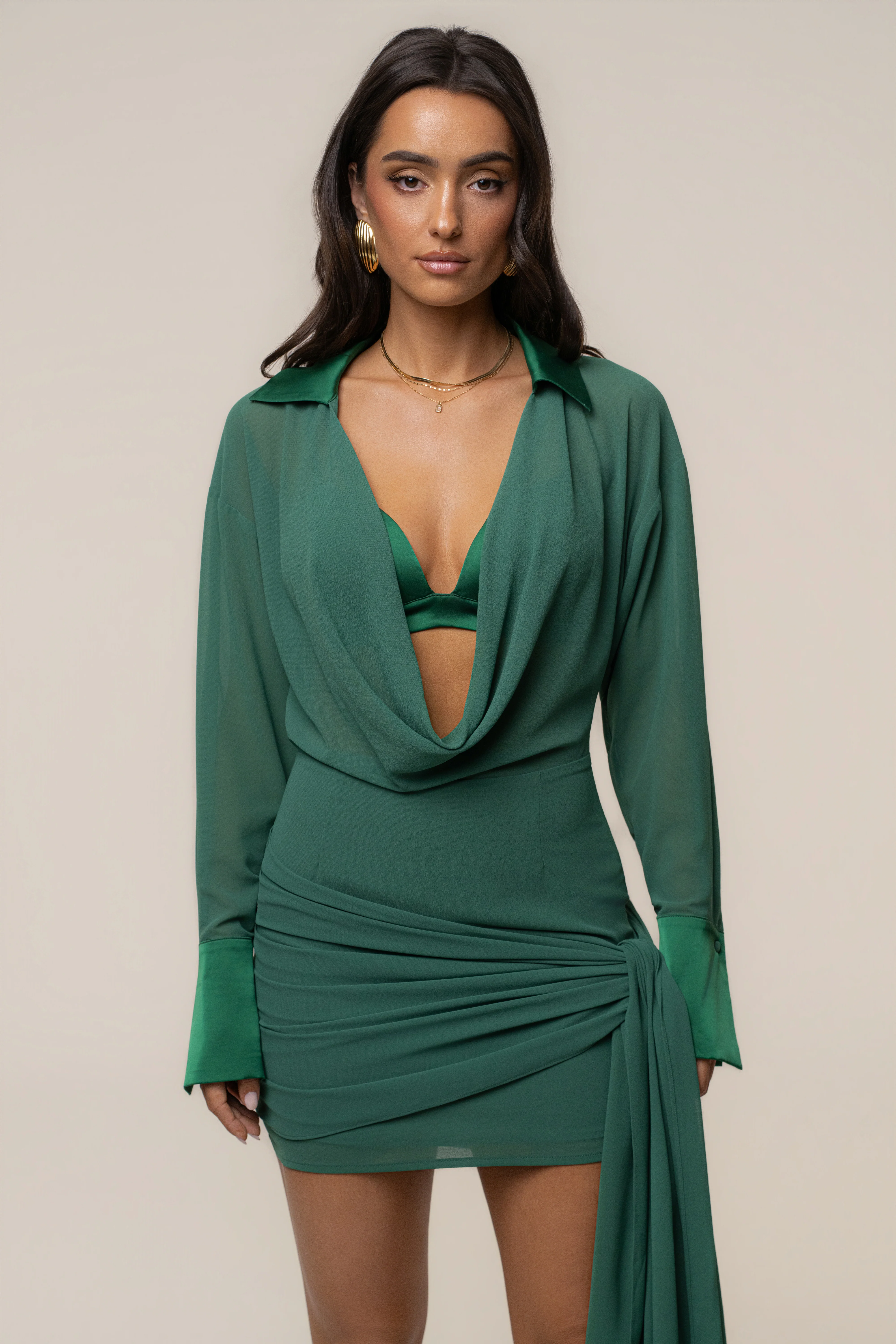 Green Midnight Confidence Mini Dress