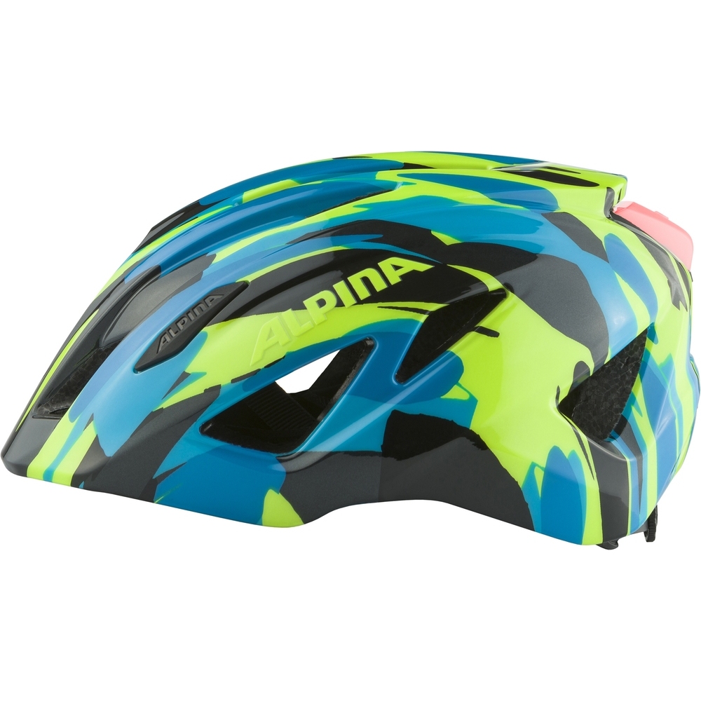 Alpina Pico Flash Kids Bike Helmet - neon-blue green gloss