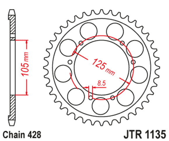 Couronne JT. acier standard 1135 - 428Ref : JTC00579A / 1126650001