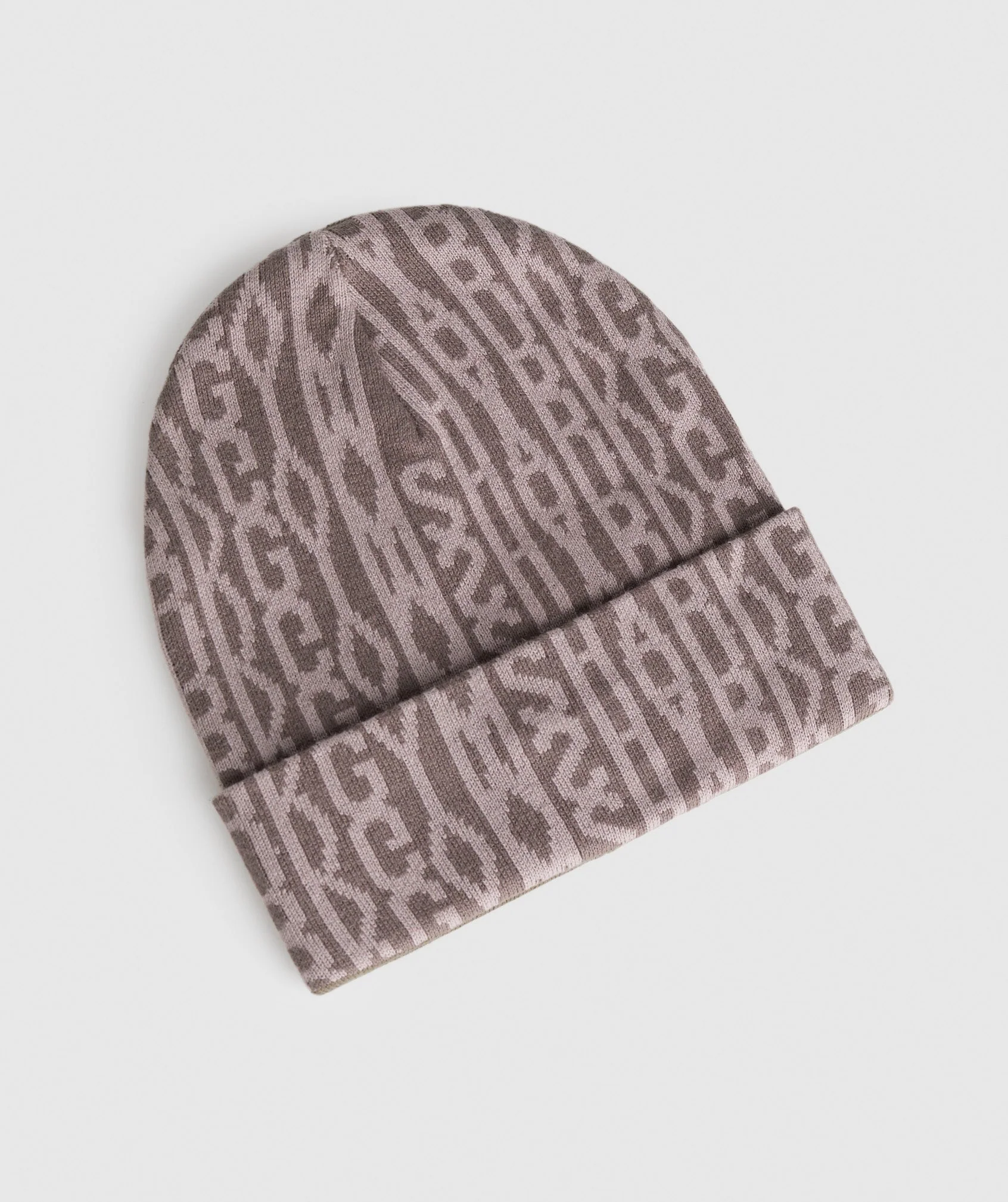 Reverse Jacquard Beanie Camo Brown/Washed Mauve/Walnut Mauve