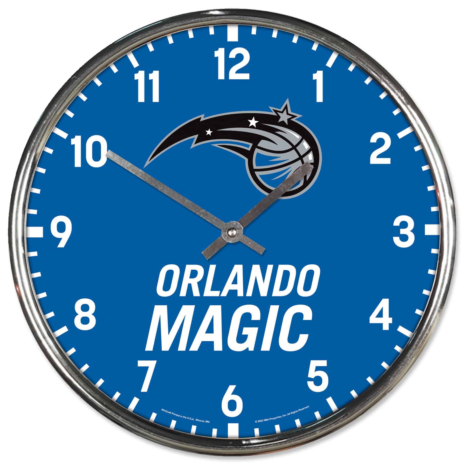 Orlando Magic Chrome NBA Team Design Wall Clock