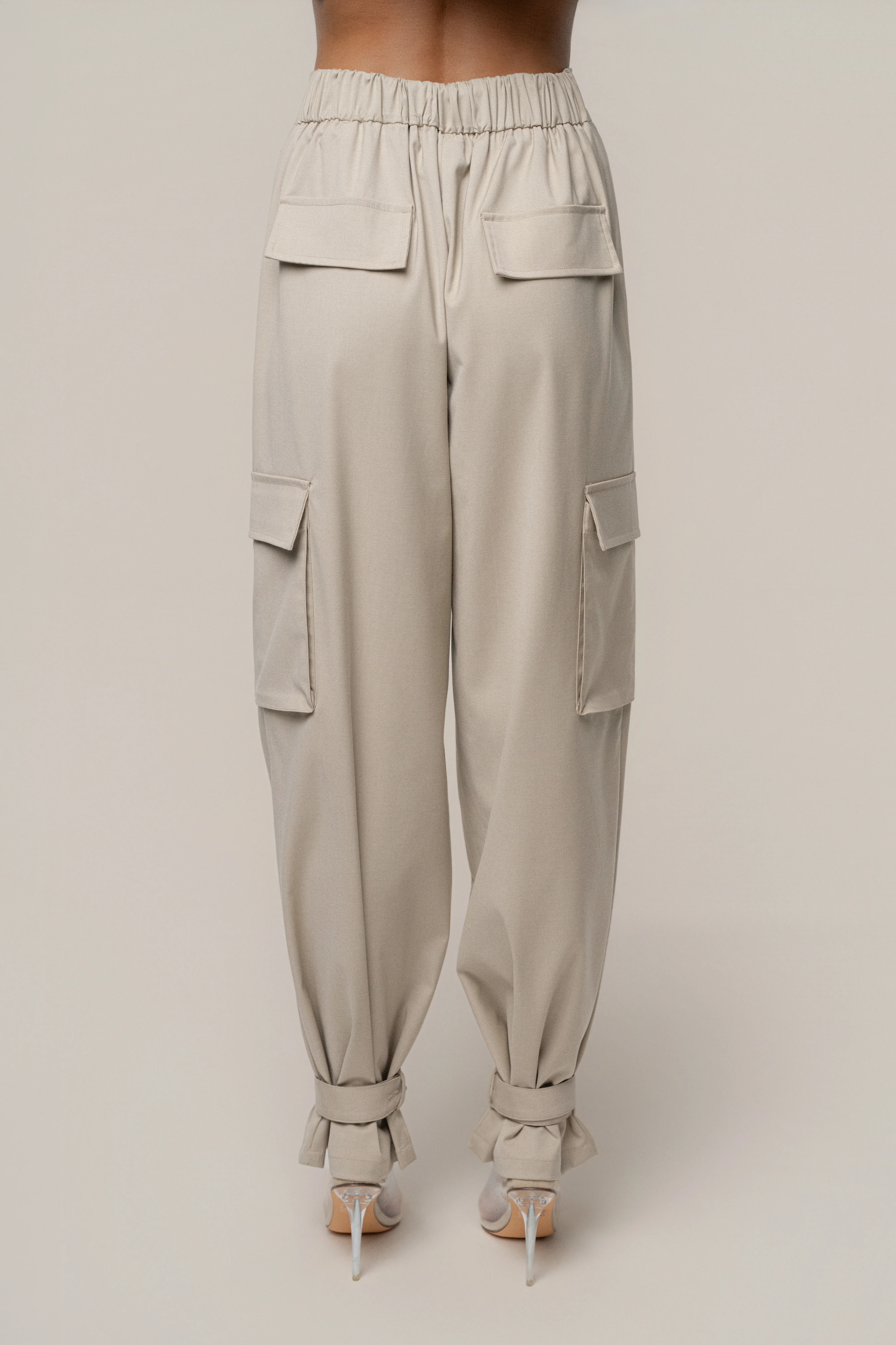 Khaki Autumn Flow Cargo Pants