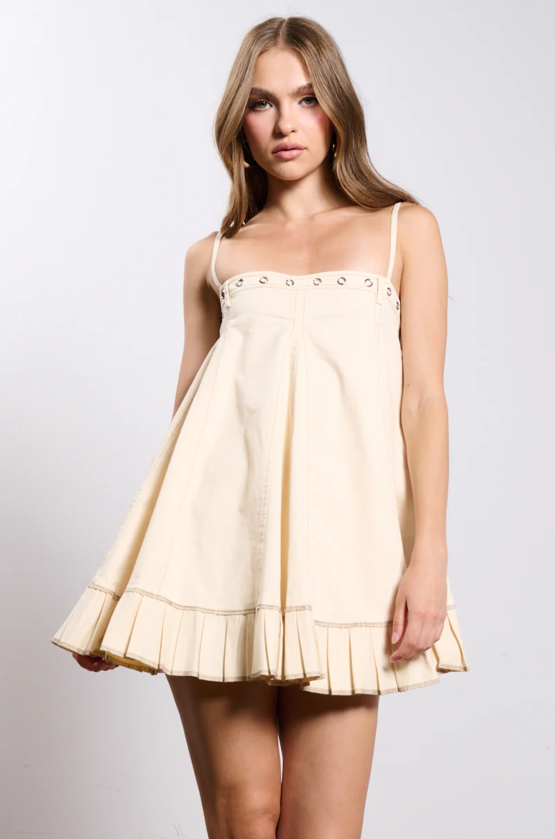 Pleated Up Mini Dress
