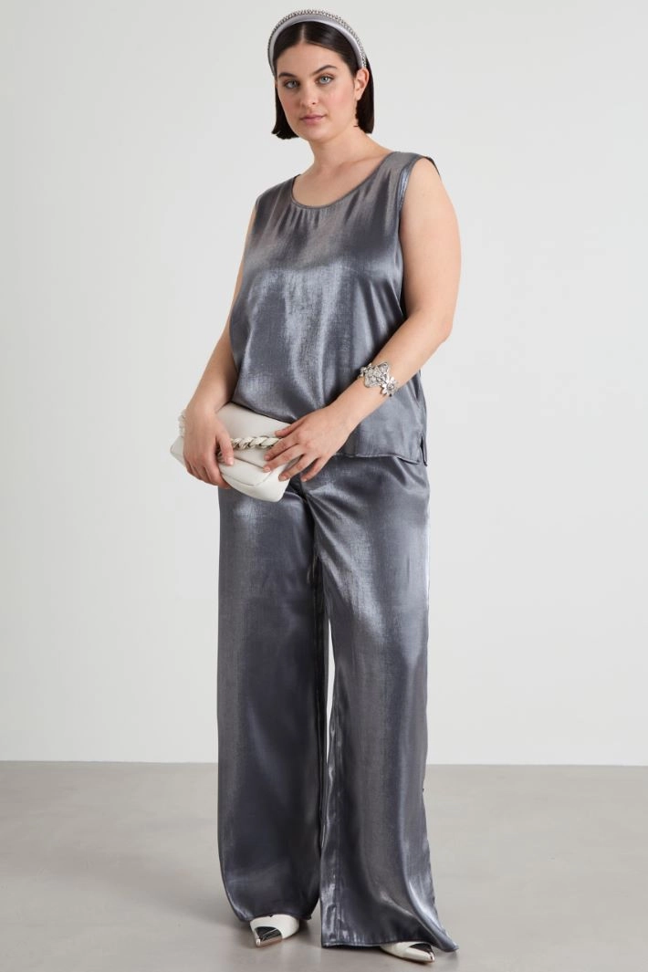 Lamé viscose top - SILVER