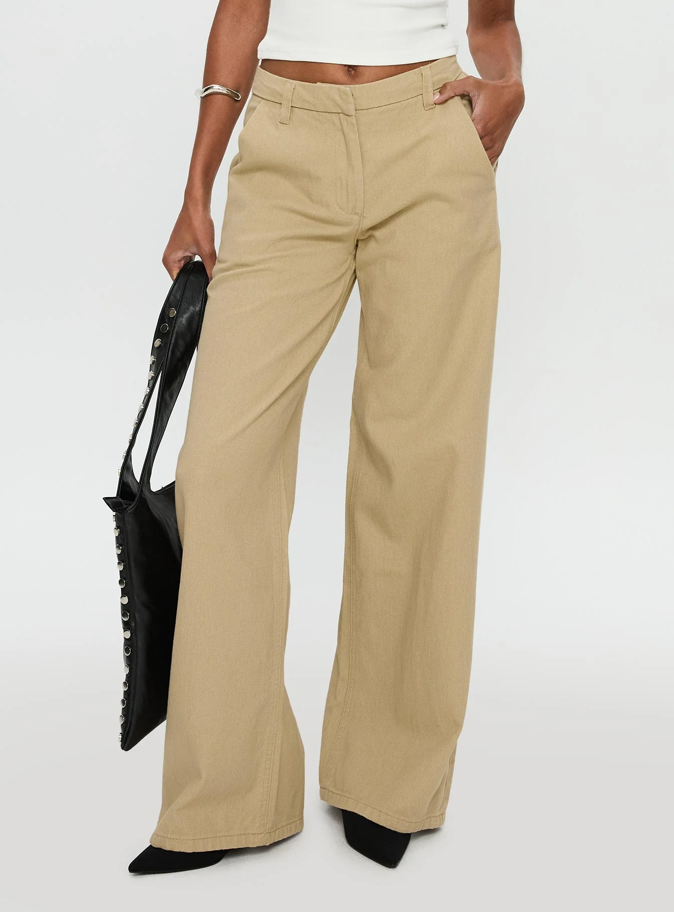 Latitude High Rise Wide Leg Pants Beige