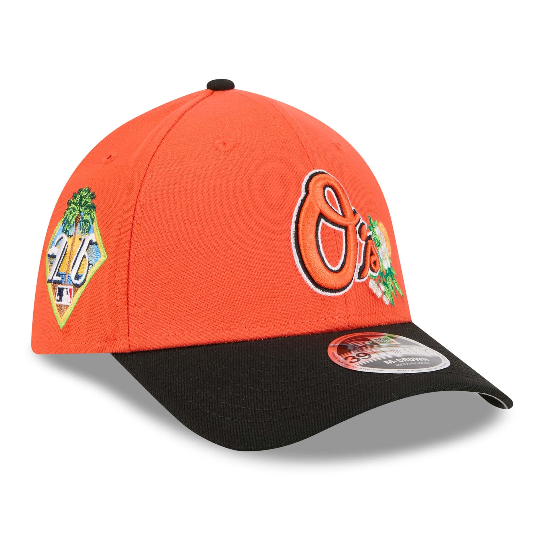 Baltimore Orioles 2026 MLB Spring Training 39THIRTY M-Crown Flex Cap Orange