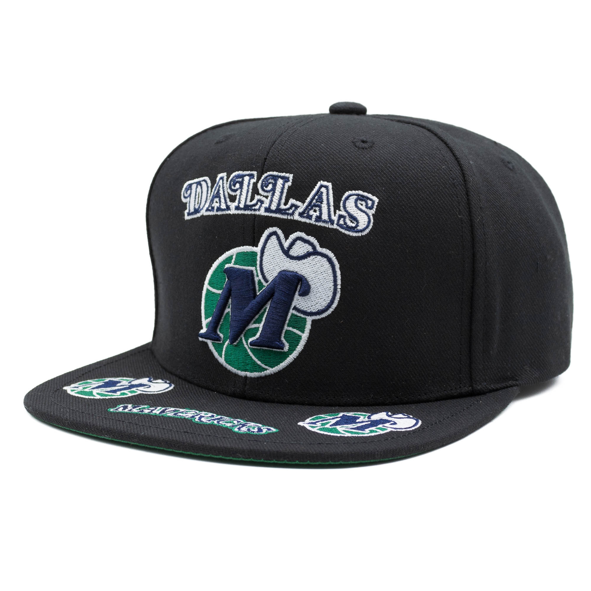 Dallas Mavericks Front Loaded Mitchell & Ness Snapback NBA Cap Black