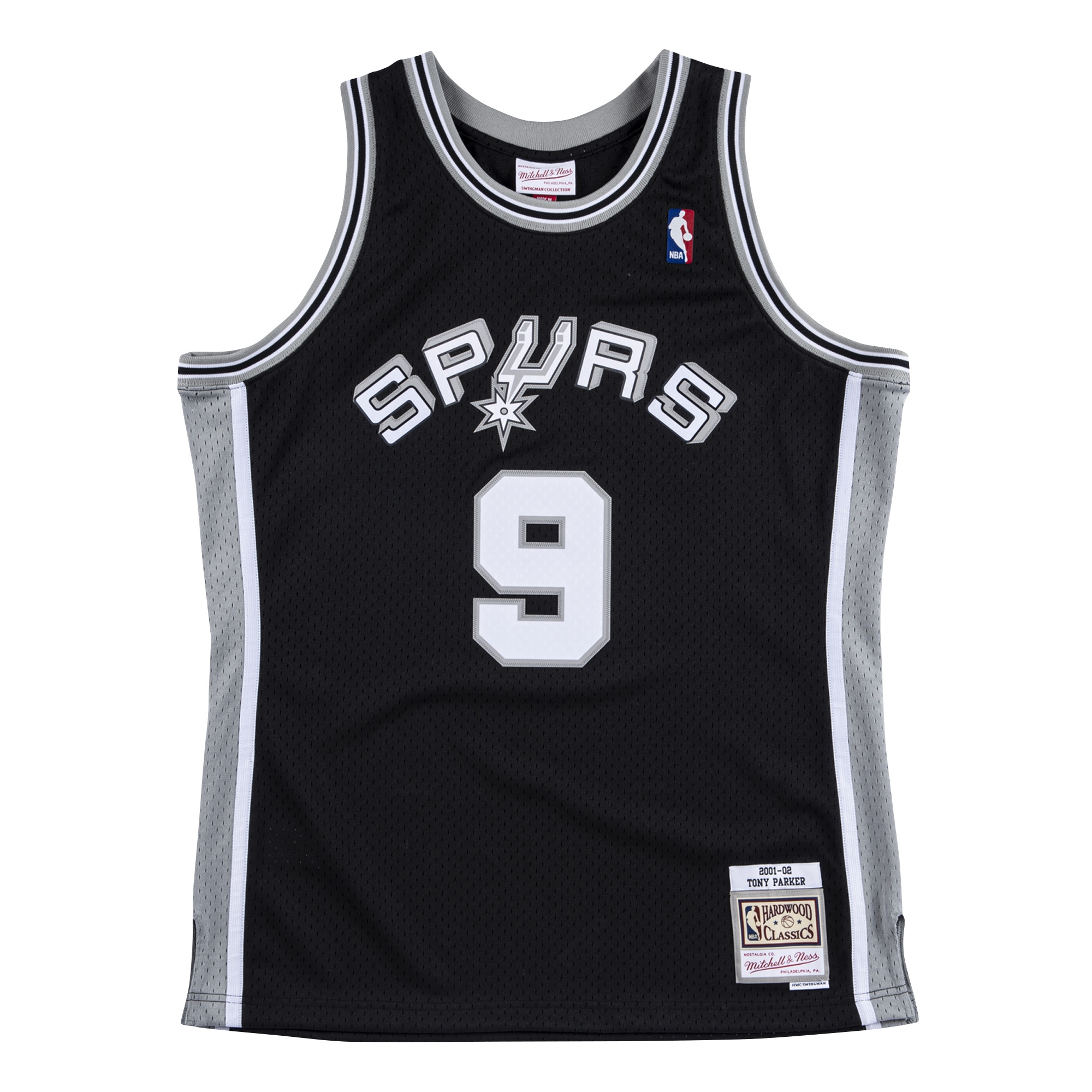 Tony Parker #9 San Antonio Spurs 2001-02 Mitchell & Ness Swingman NBA Jersey Black