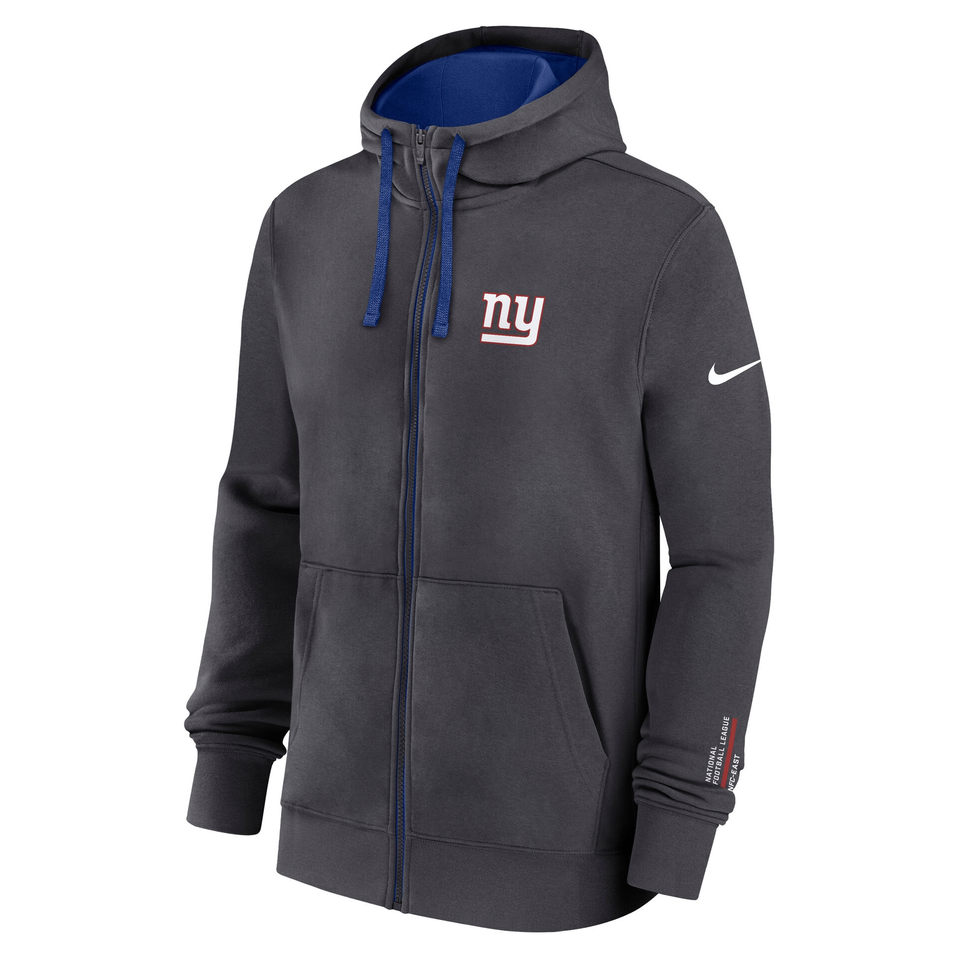 New York Giants Playbook NFL Full-Zip Fleece Hoodie Anthracite