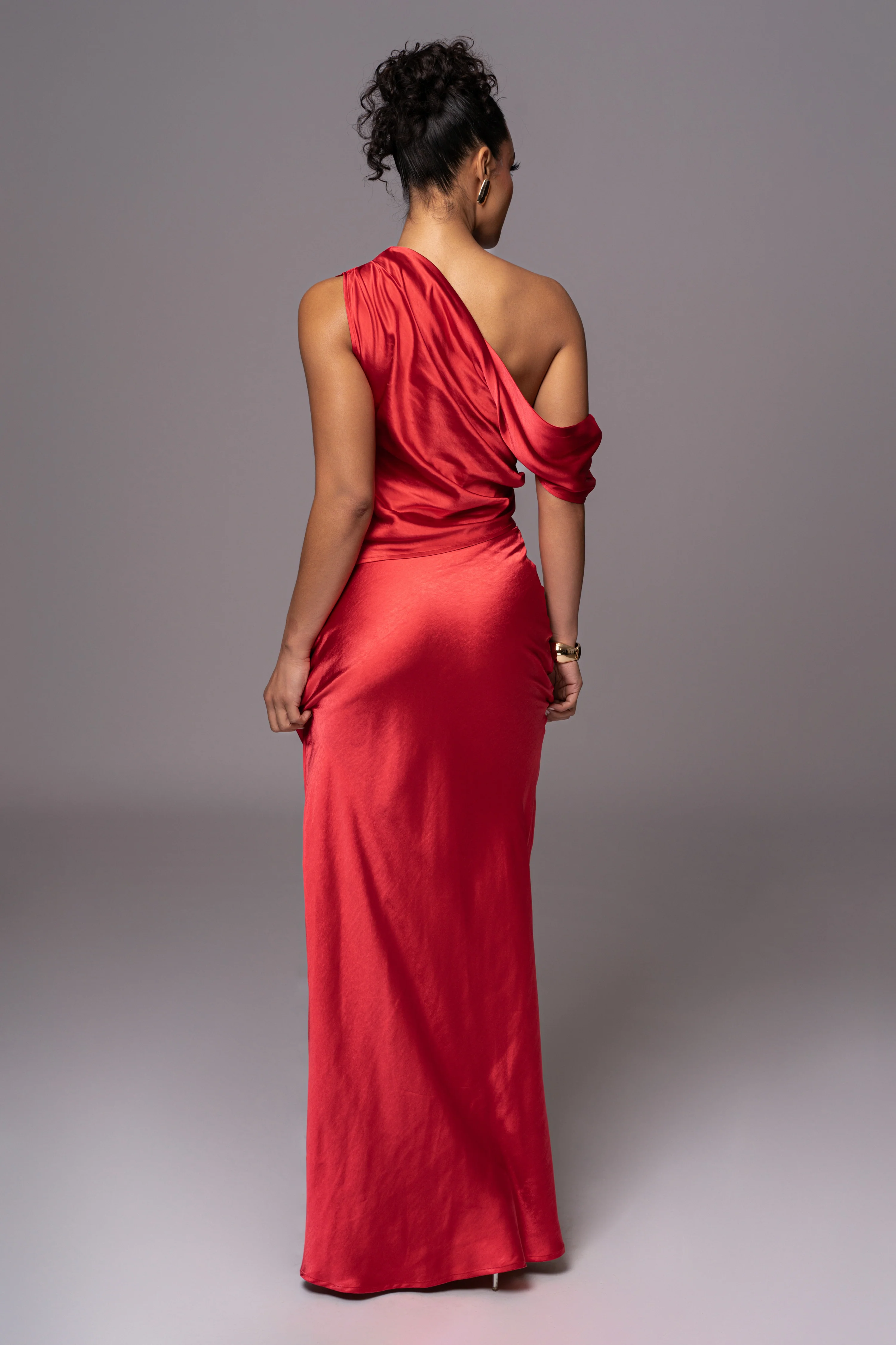 Red Rosi Asymmetrical Top