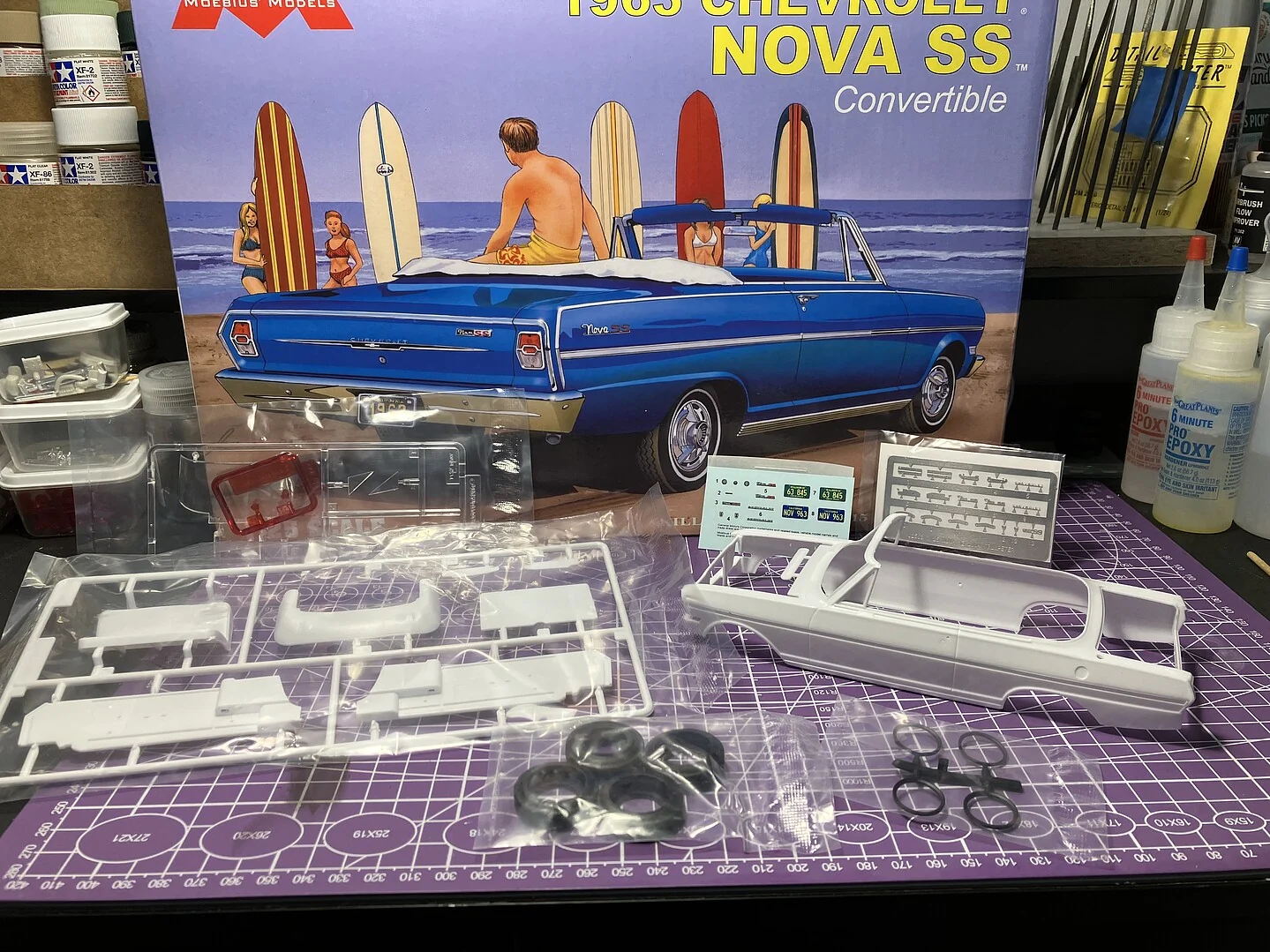 1/25 Moebius 1963 Chevy Nova SS Convertible Plastic Model Kit