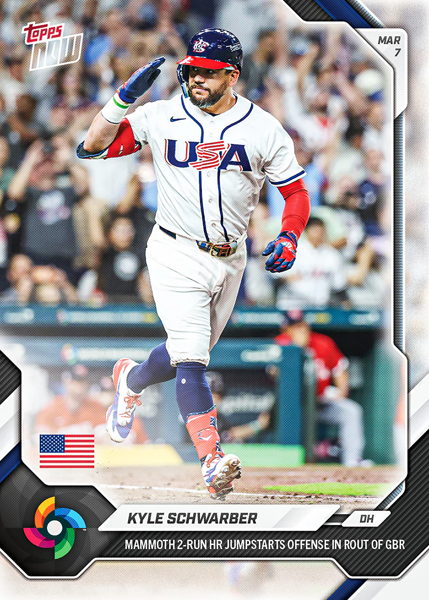 Kyle Schwarber - 2026 World Baseball Classic Topps NOW® - Card 14 - PR: 2376