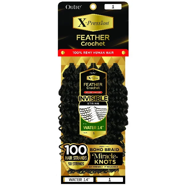 Outre X-Pression 100% Remy Human Hair Feather Crochet Braid - WATER 14