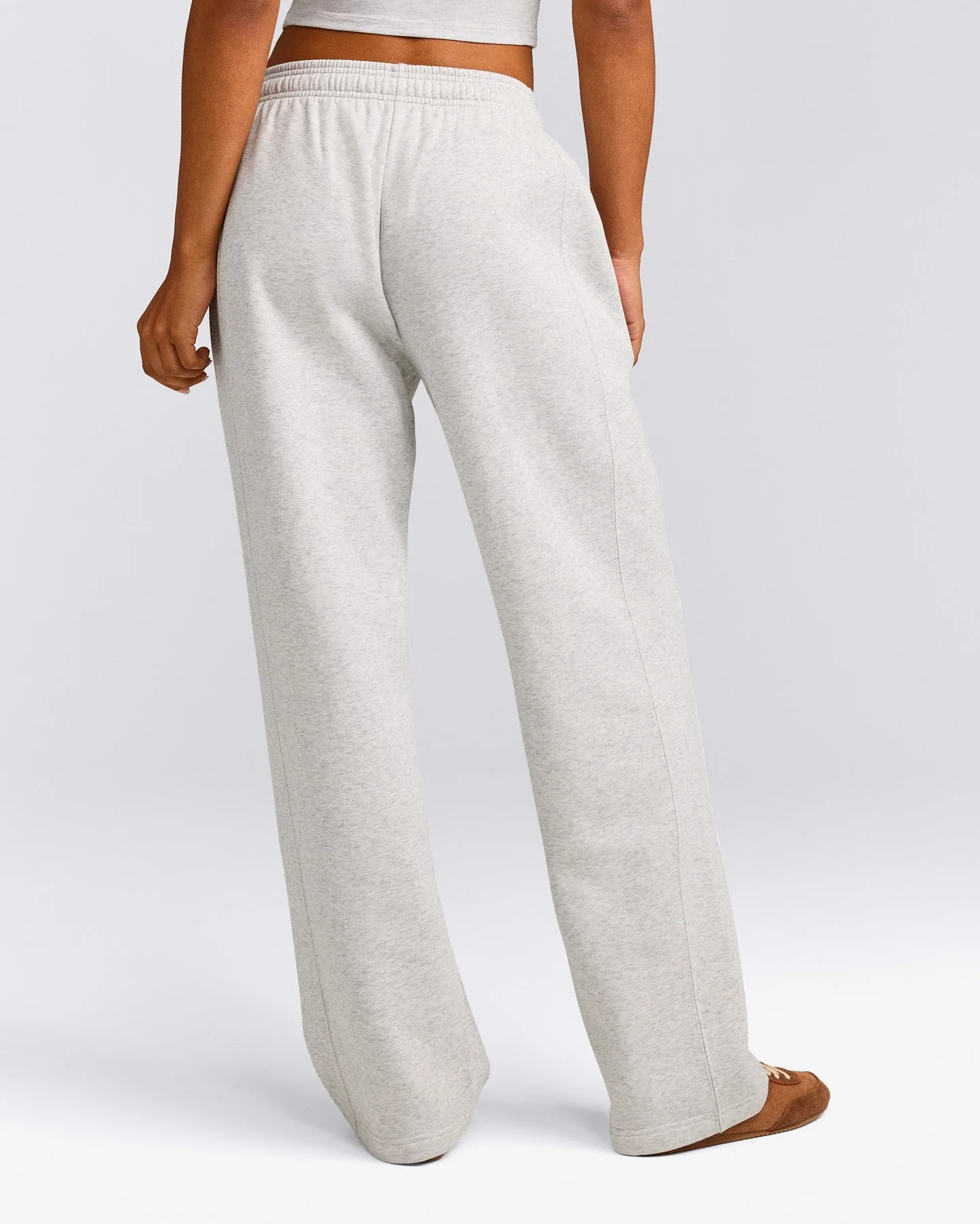 Foundations Cosy Straight Leg Joggers | Light Grey Marl