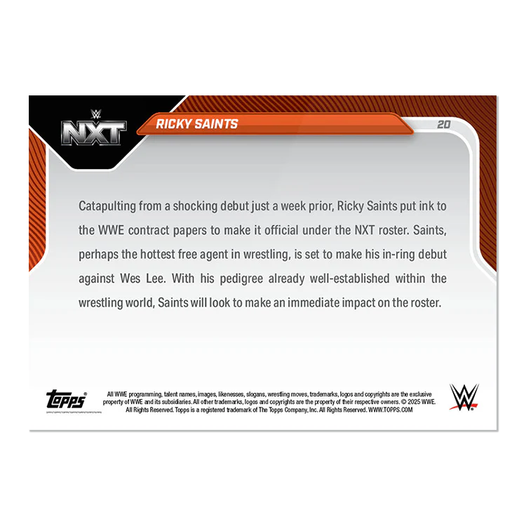 Ricky Saints - 2025 WWE Topps NOW® Card 20