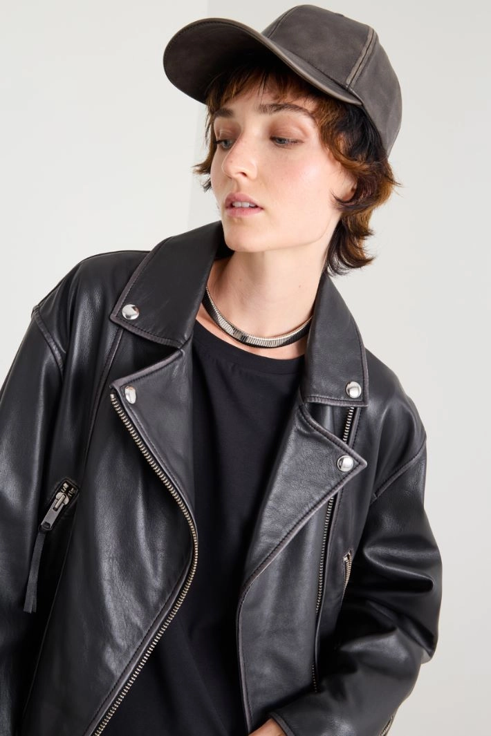 Coated fabric baseball cap - DARK BROWN