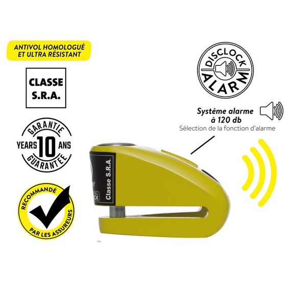 Antivol Auvray BLOQUE DISQUE B lock 10 noir/jaune SRA UniverselRef : AUV0061 / BLA10YBCAUV