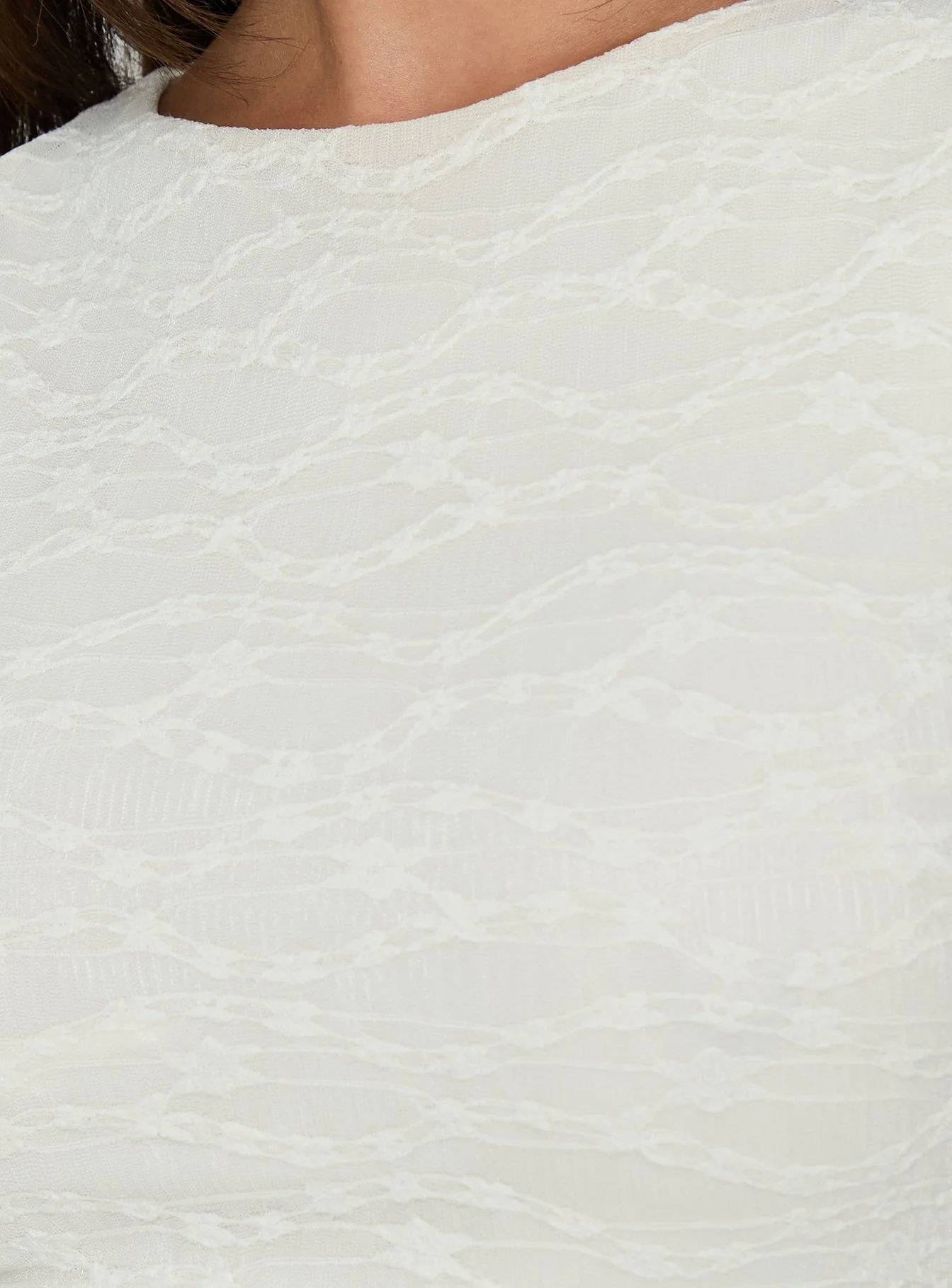 Enzina Lace Hanky Hem Maxi Dress Cream