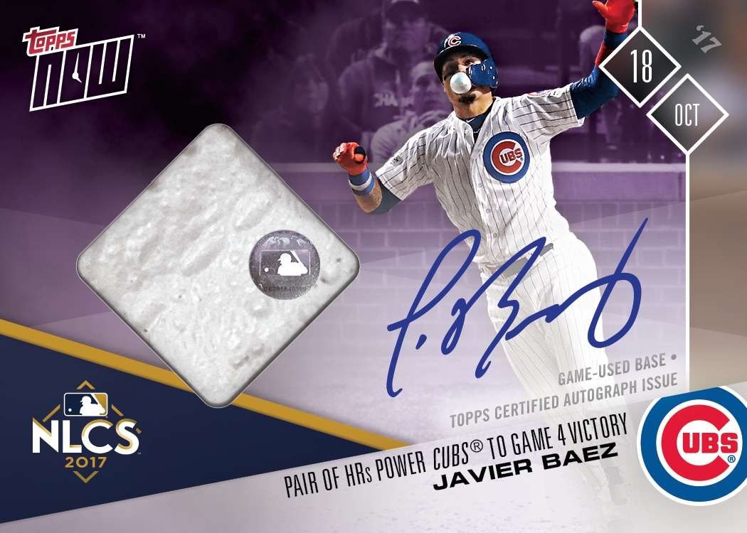 Autographed Game Used Base Card # to 25 - Javier Baez Pair Of HRs Power Cubs to Victory - TOPPS NOW®