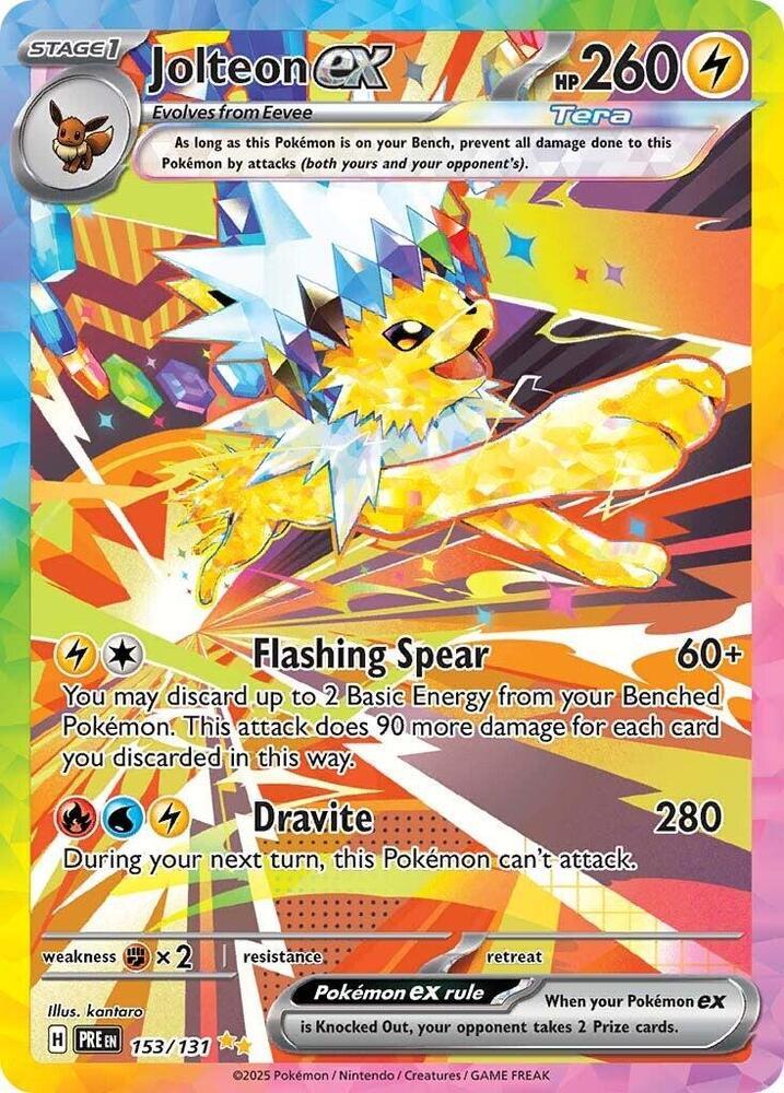 Pokemon SV: Prismatic Evolutions 153/131 Jolteon ex Near Mint