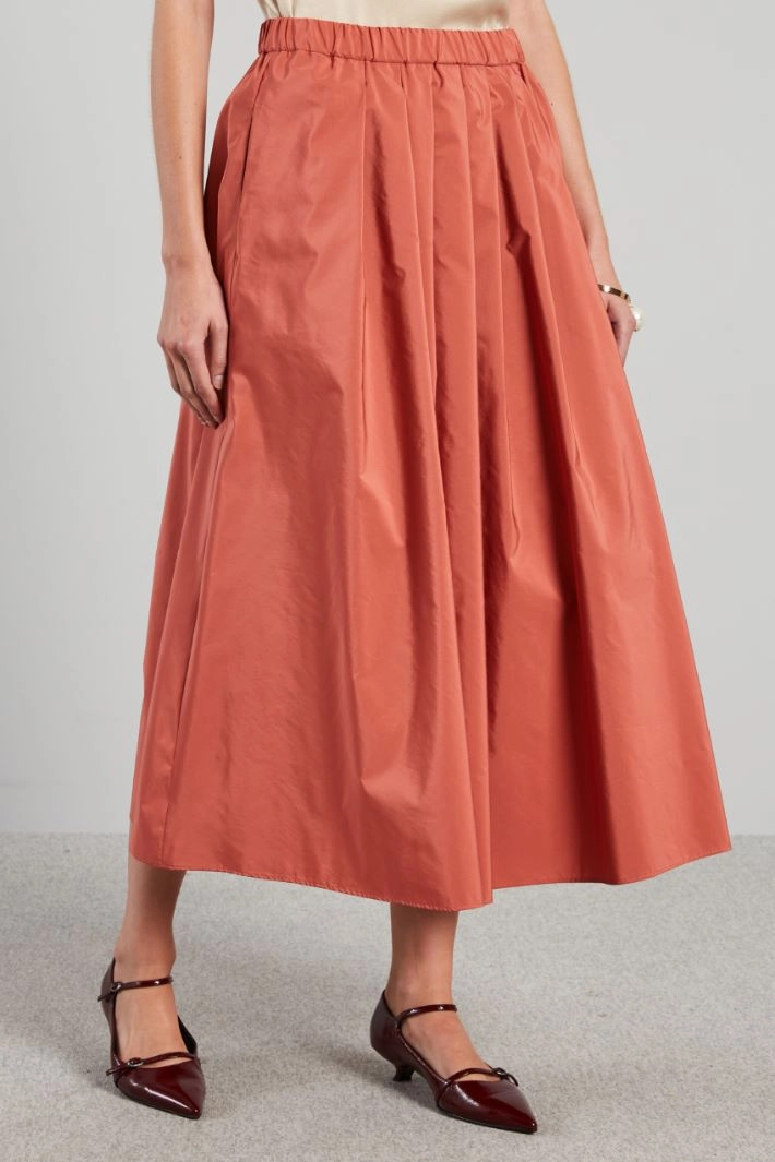 Full skirt in lamé taffeta - ANTIQUE PINK