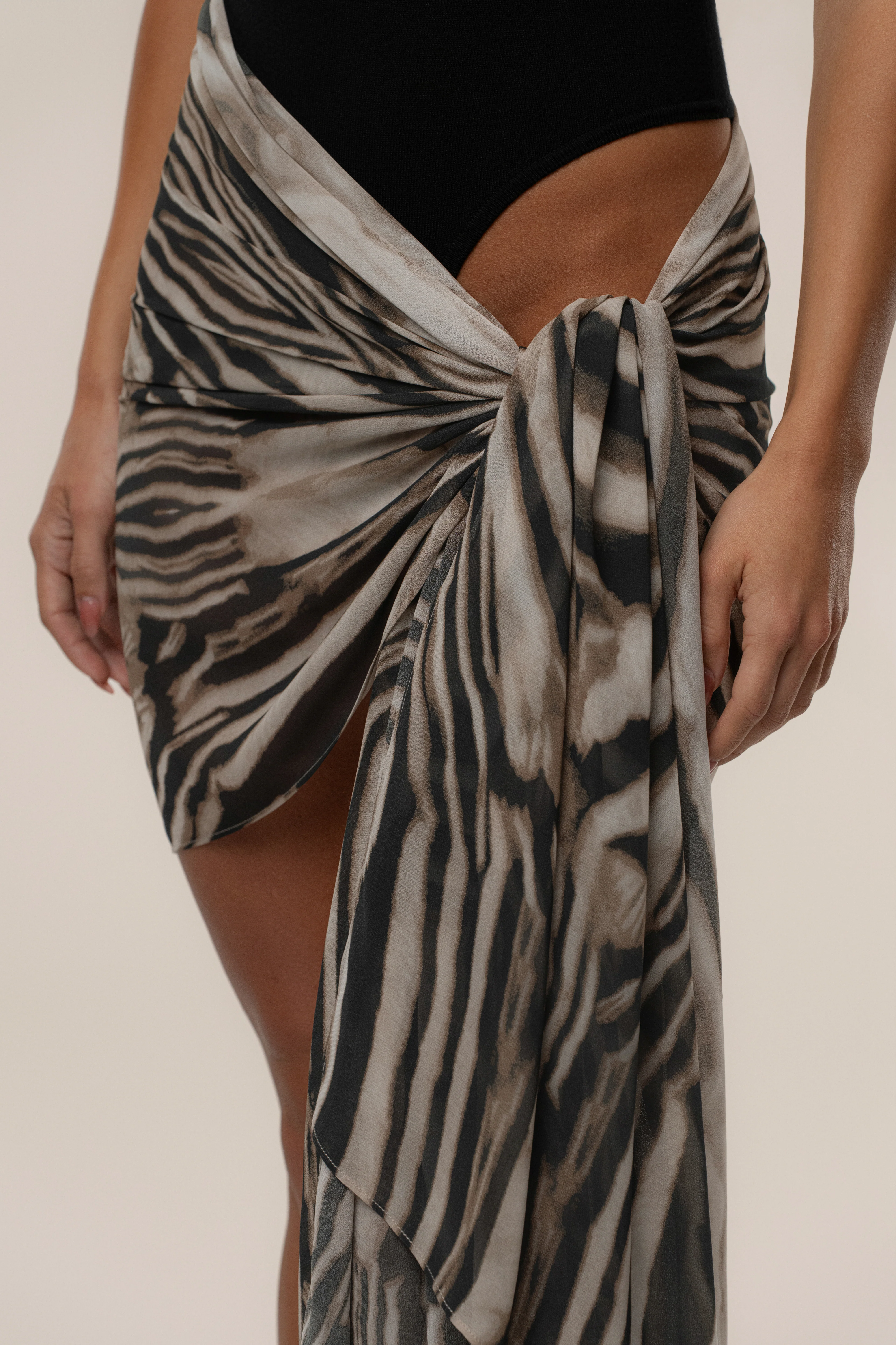 Brown Zebra Print Shadow Safari Scarf