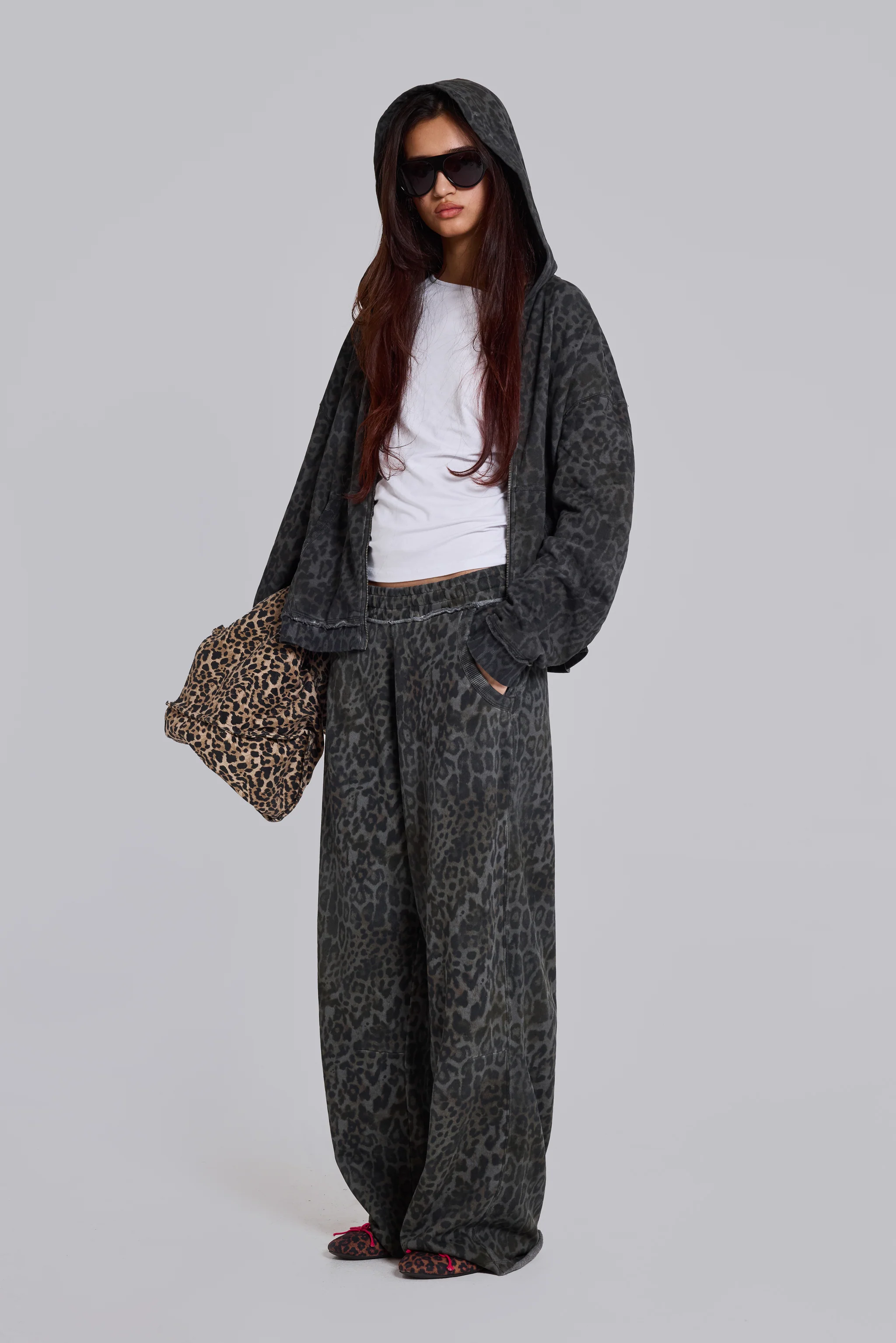 Charcoal Leopard Monster Joggers