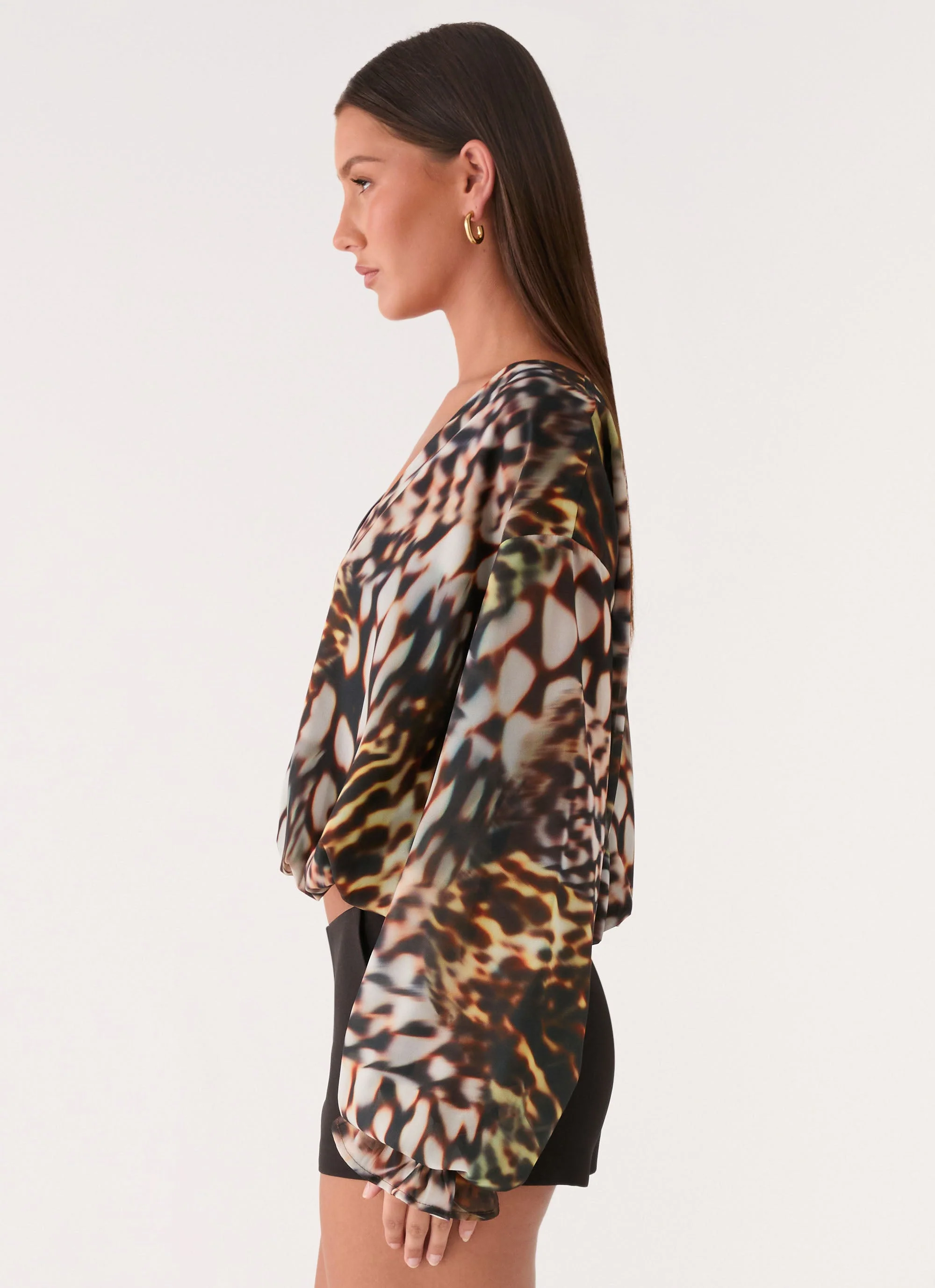Isolde Top - Leopard Hibiscus