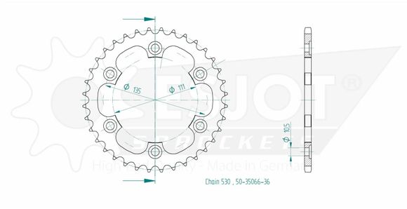 Esjot 36-Tooth SprocketRef: Esjo00074A / 12113080