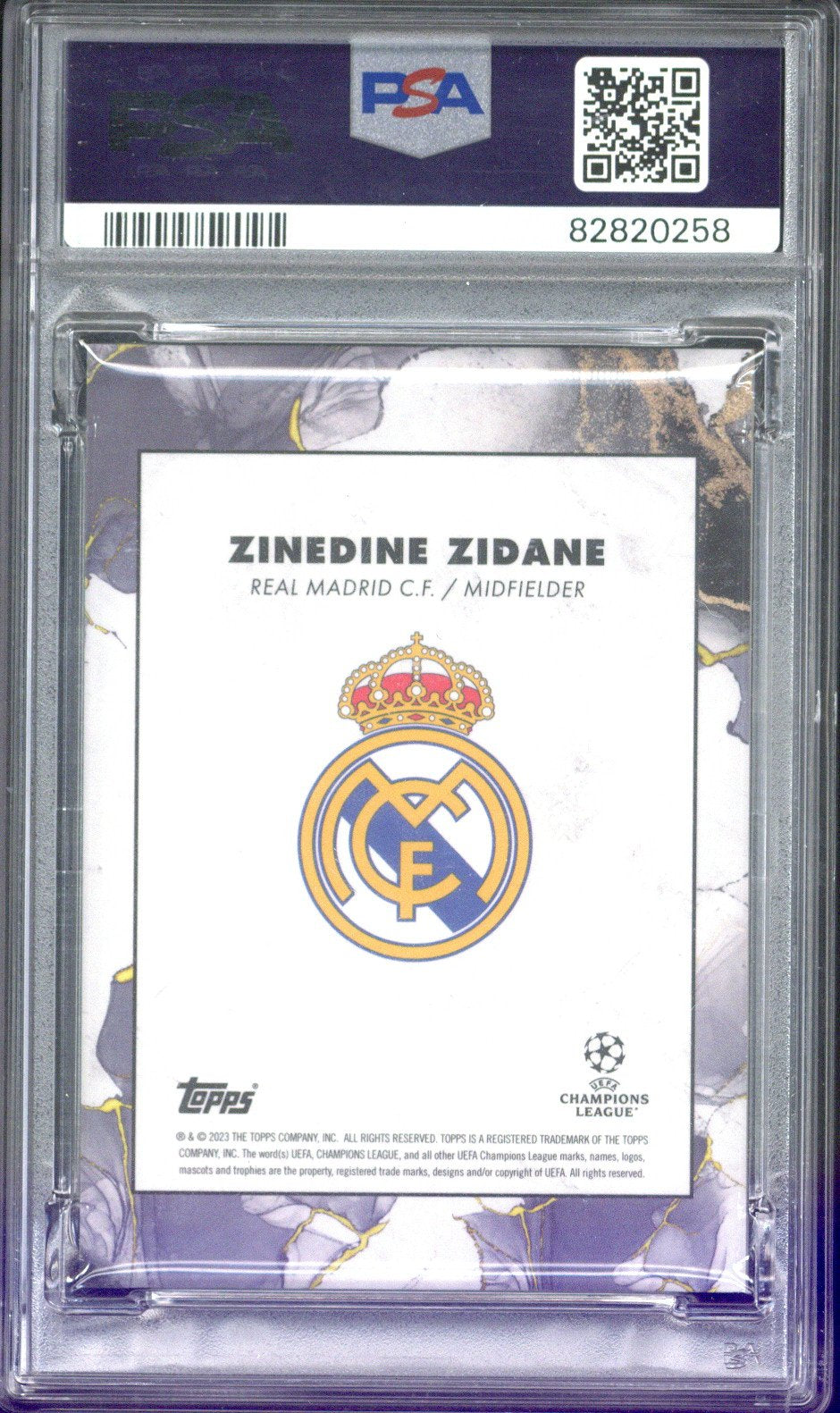 2022-23 Topps Inception UCL Zinedine Zidane Legacy Red /10 PSA 10