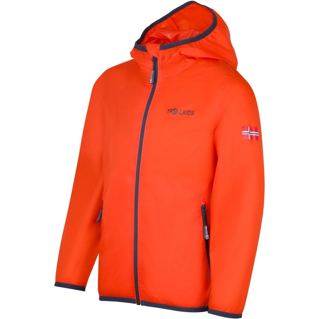 Trollkids Trolltunga Jacket Kids - Flame Orange/Mystic Blue