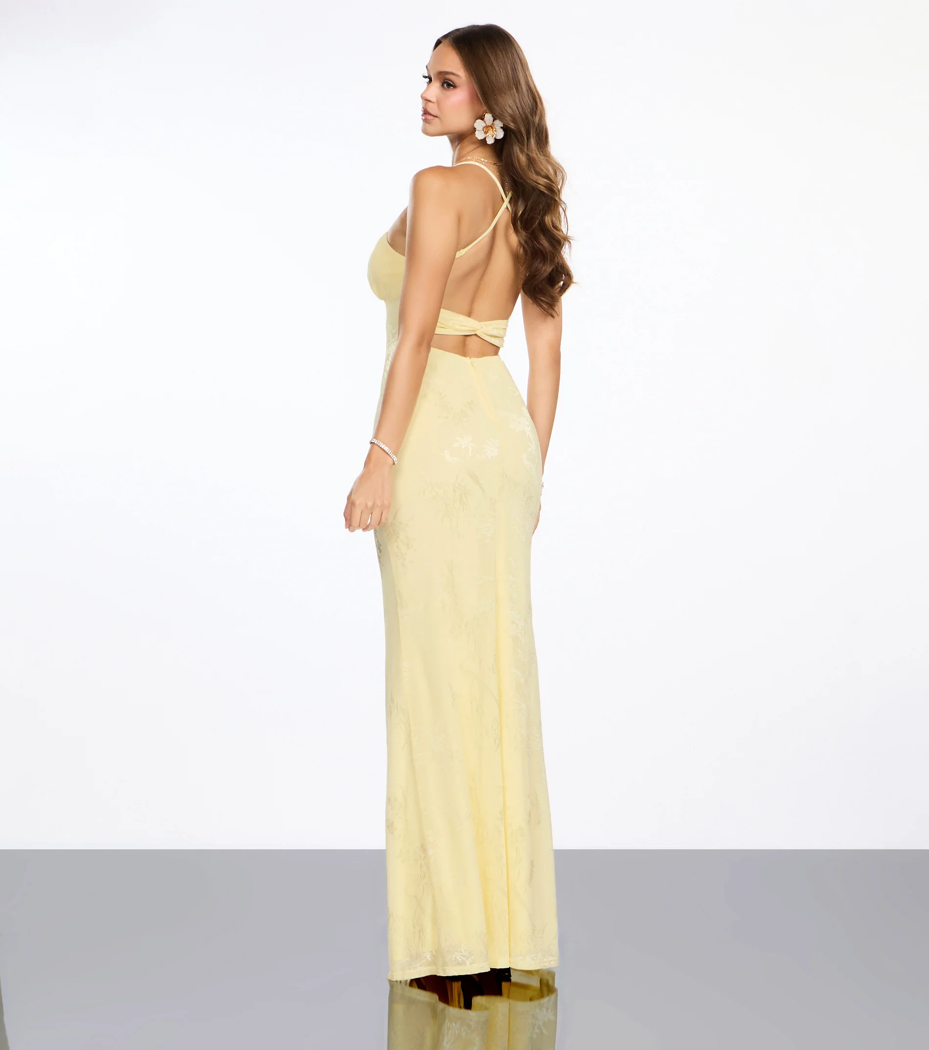 Elaine Jacquard Mesh Mermaid Dress