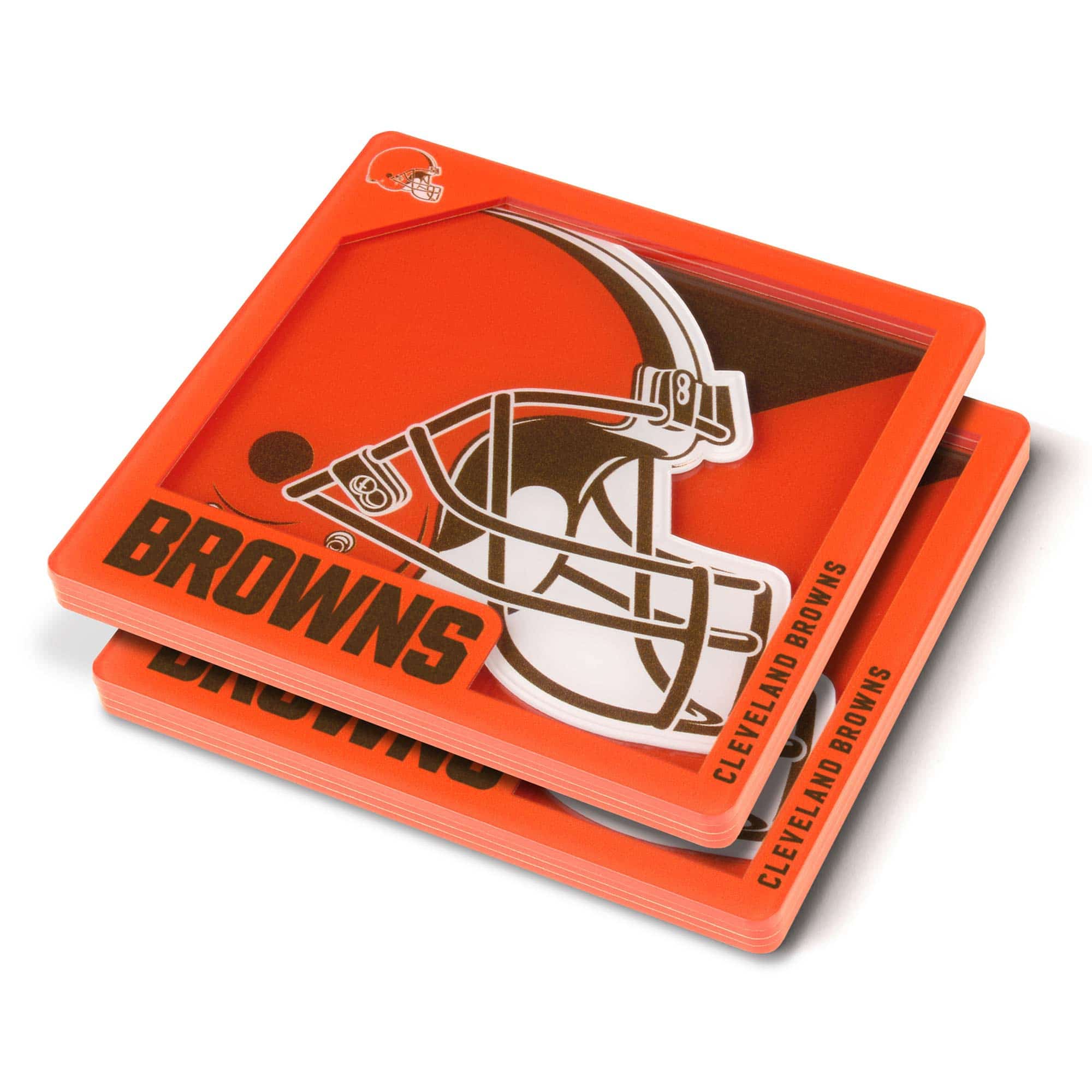 Cleveland Browns 3D Logo NFL Coasters (2-Piece)