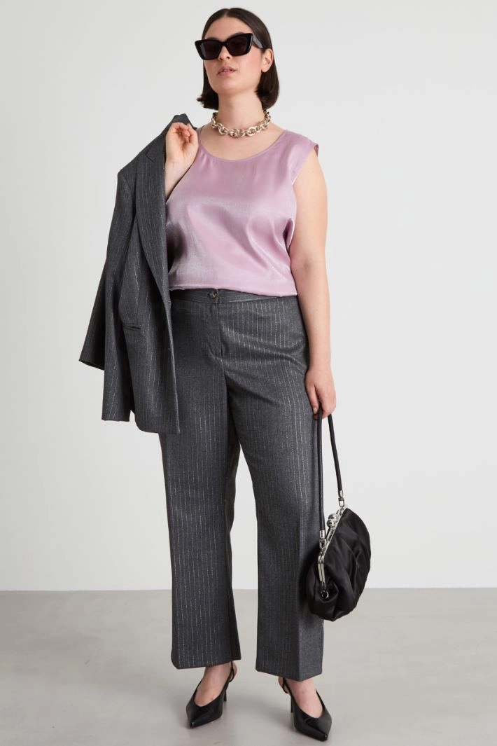 Lamé viscose top - LIGHT PINK