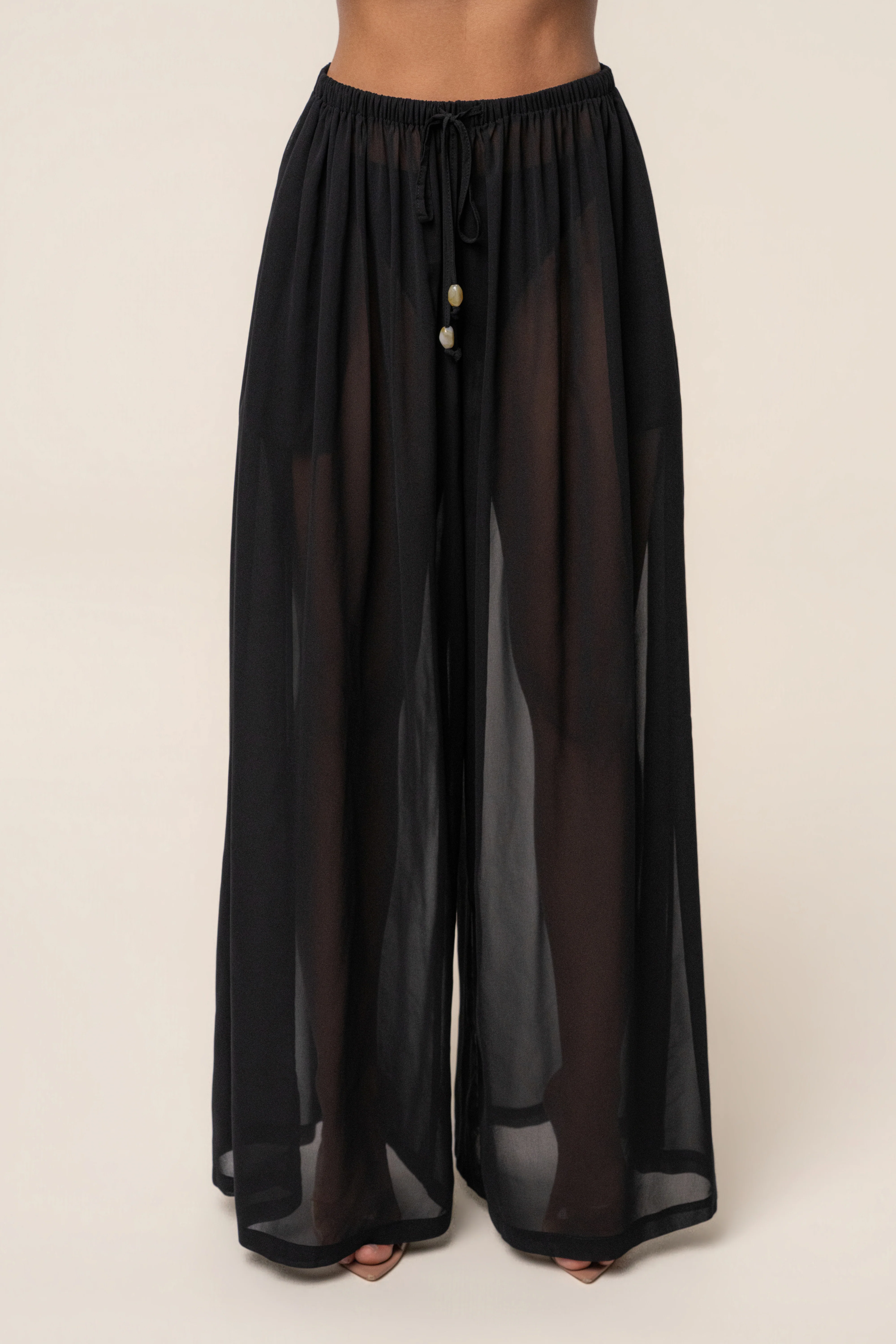 Black Resort Glow Chiffon Pant