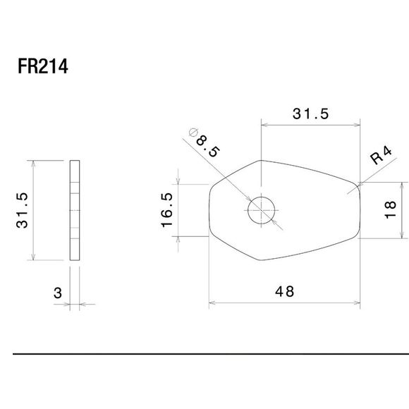 Rizoma Turn Signal Bracket for Suzuki and Kawasaki (front or rear depending on model) - BlackRef: rz0132 / fr214b