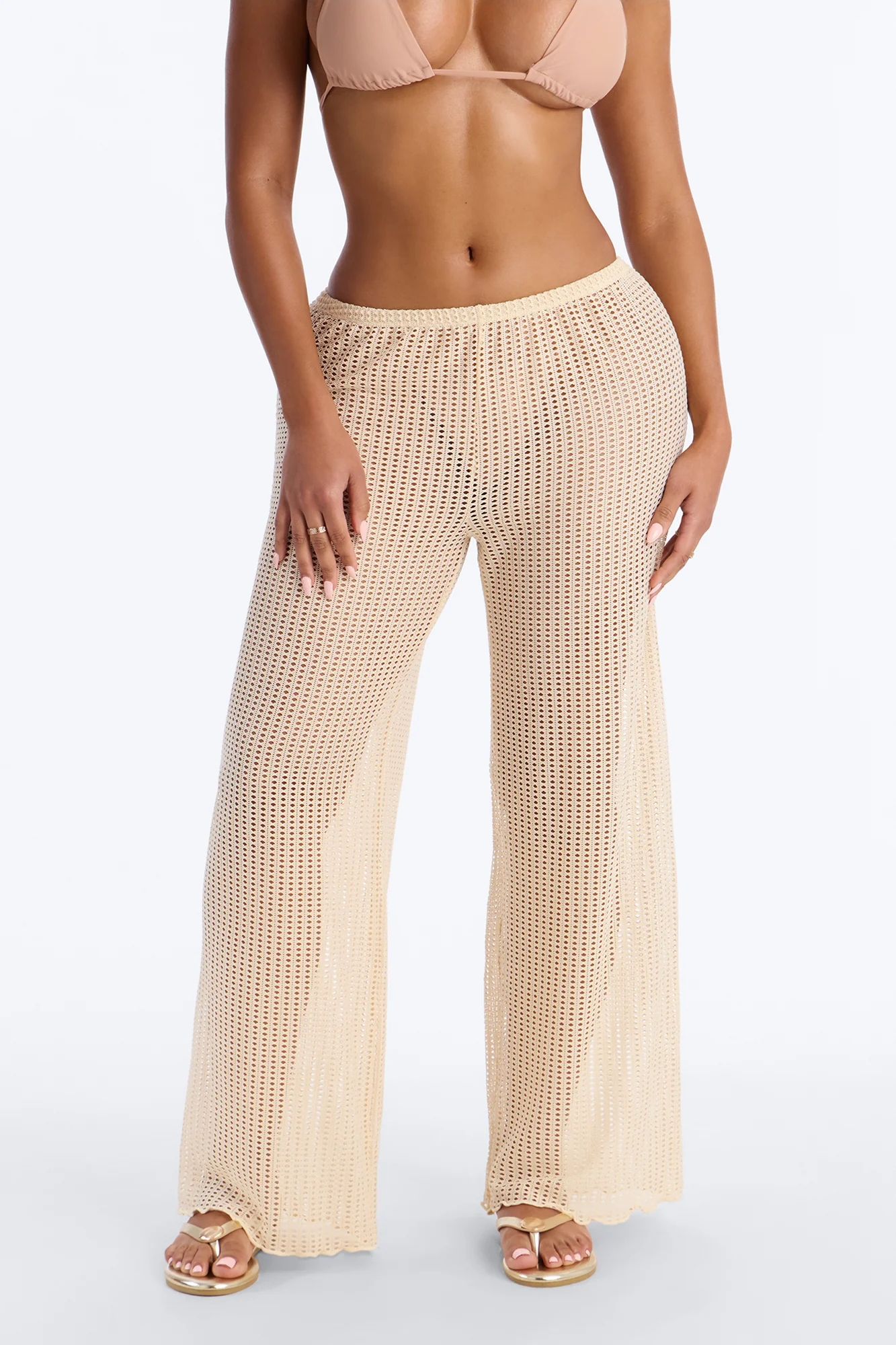 Summer Shimmer Swim Cover Up Pants - White