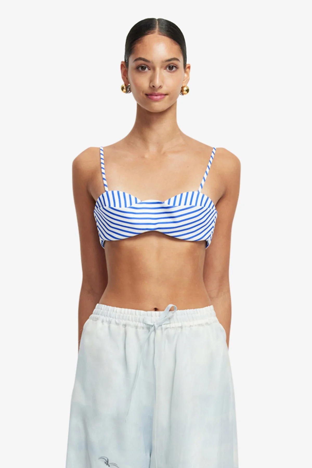 Julia Striped Bralette - Navy