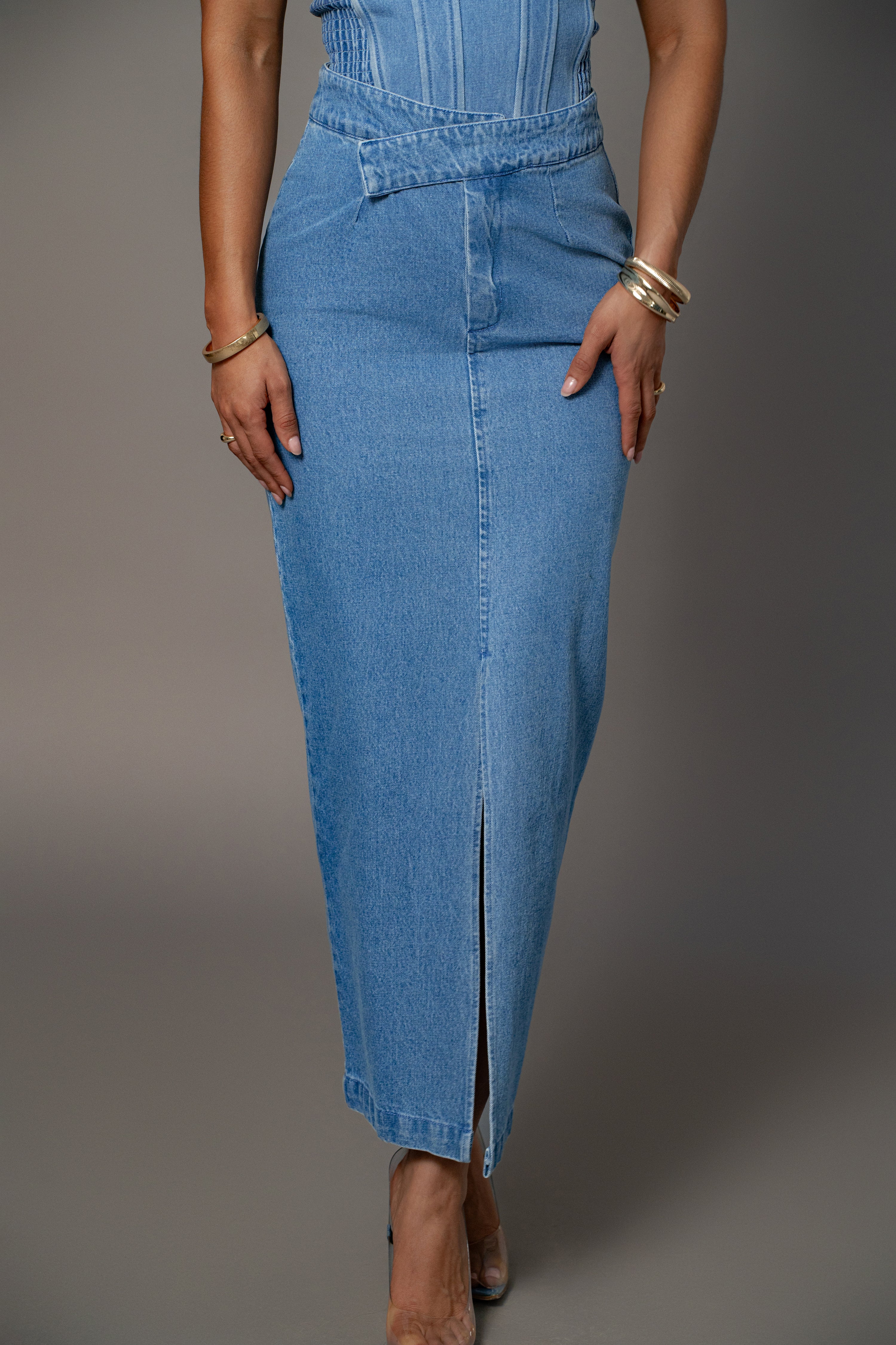 Medium Wash Adana Denim Skirt