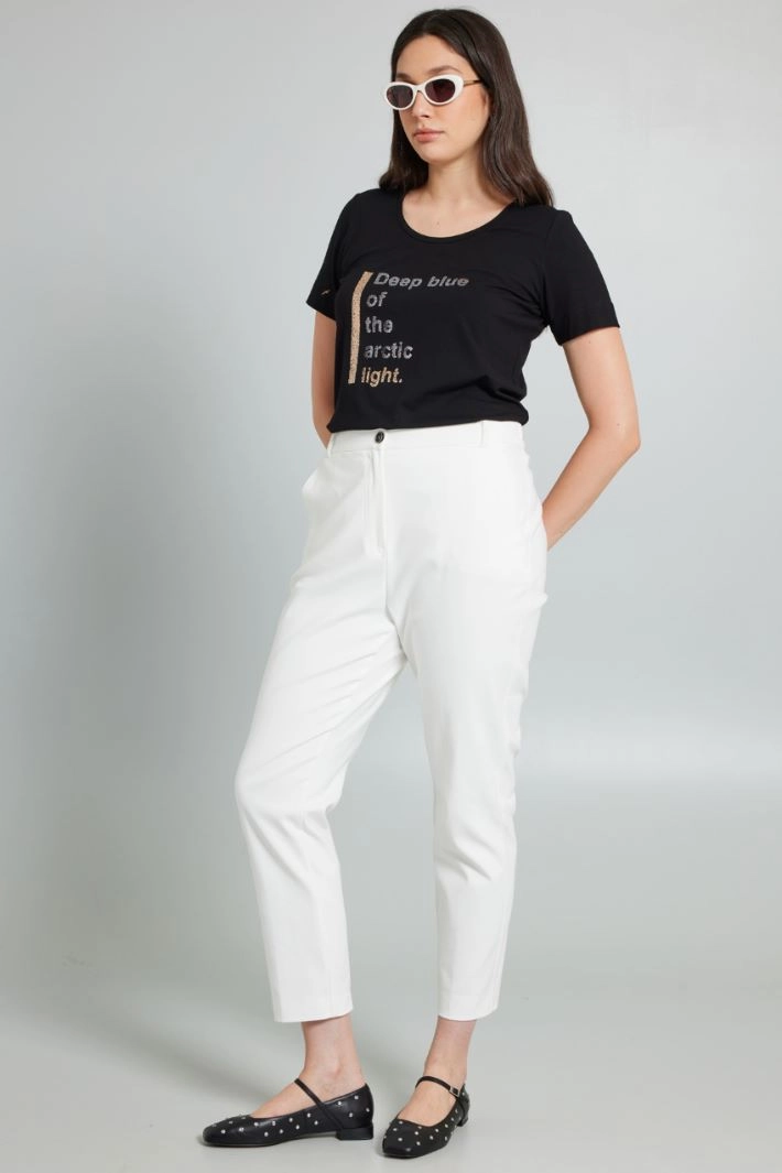 Jersey print T-shirt - BLACK