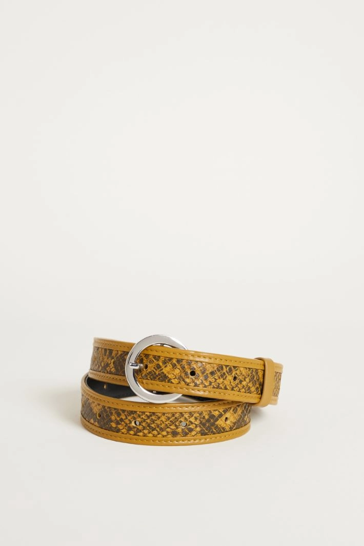 Python-print leather belt - ANIMAL