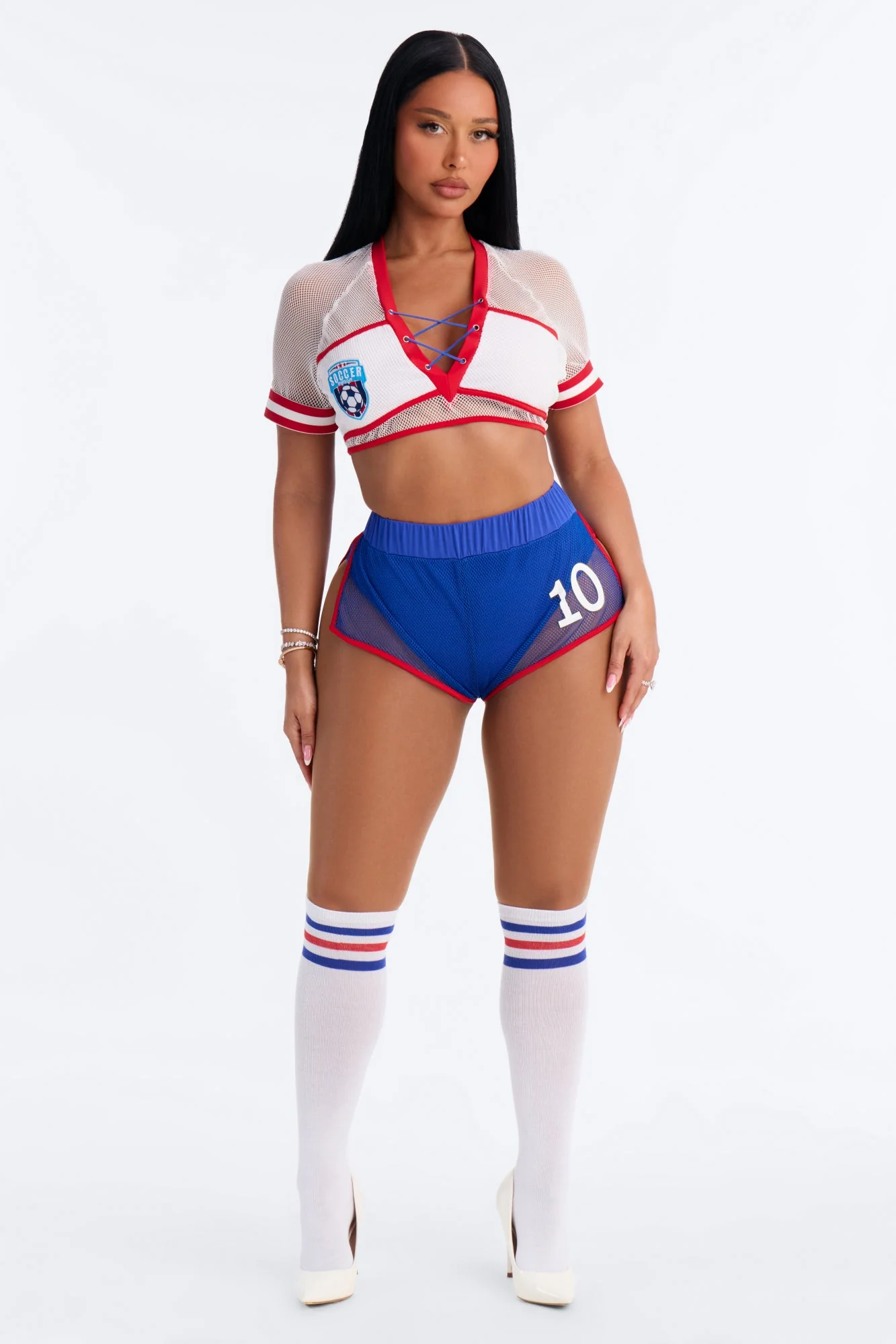 She's The Goal USA 3 Piece Costume Set - Blue/combo