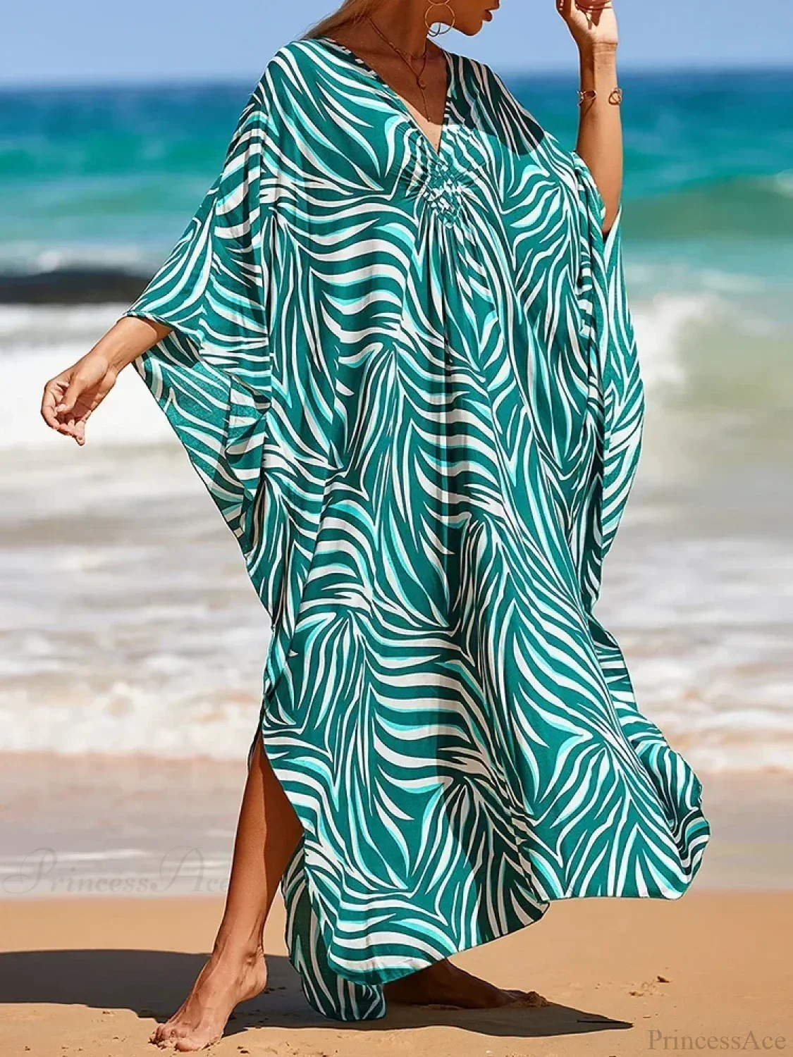 Zebra Stripes Long Dress Cover Up