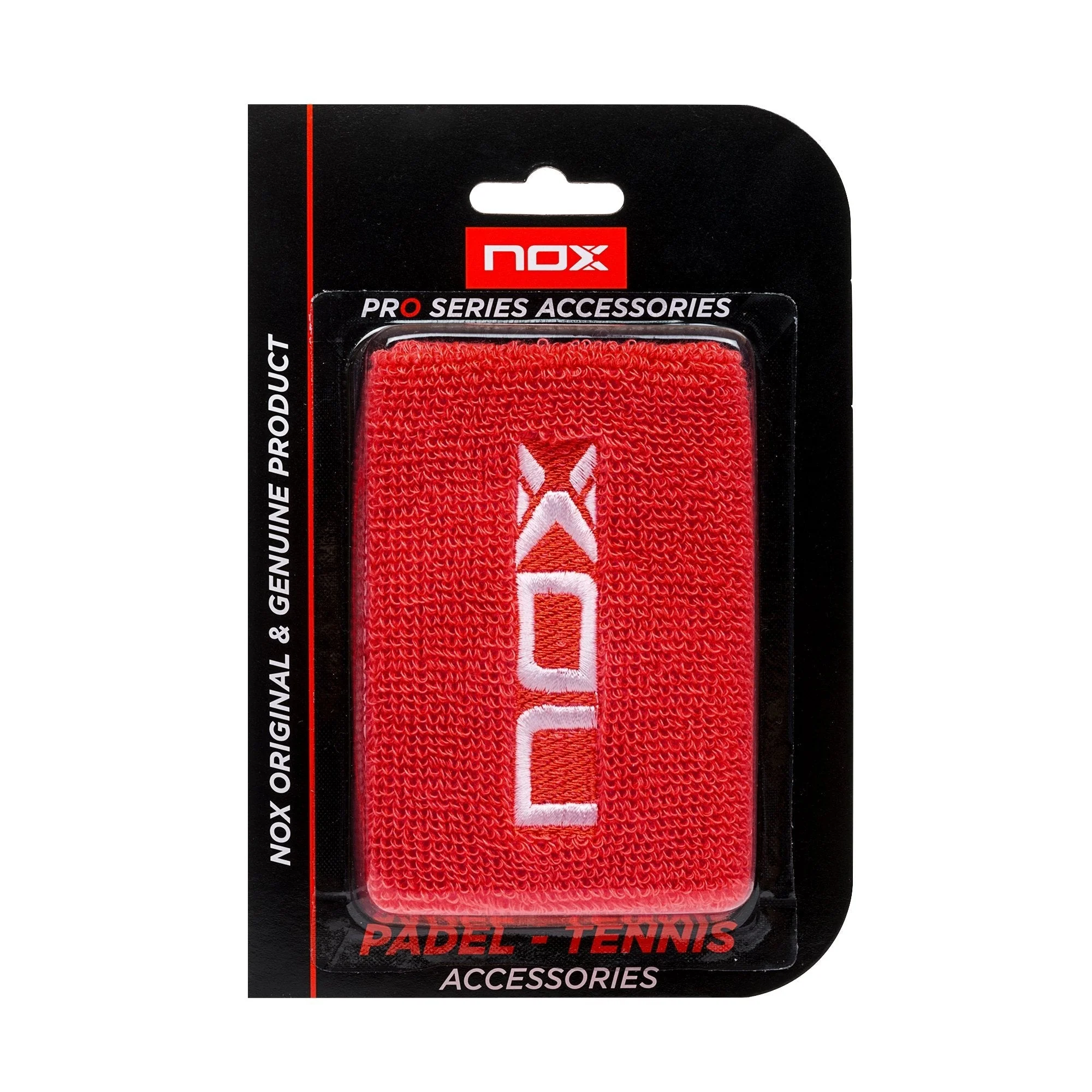 Bag of 6 pairs - NOX sports wristbands in red/white